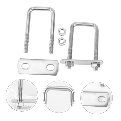 2pcs Stainless Steel Square Clamp U-Bolts Screw Damper for Hoses Tubes and Lines Automotive and Industrial Applications in Saudi Arabia