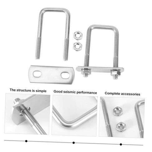 2pcs Stainless Steel Square Clamp U-Bolts Screw Damper for Hoses Tubes and Lines Automotive and Industrial Applications in Saudi Arabia
