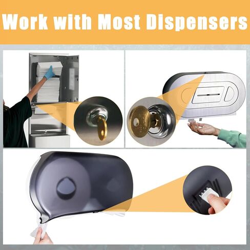 12 Pcs Paper Towel and Toilet Paper Dispenser Key Set for Waffle San Ja-mar Geo-rgia Pa-cific to-rk Kim-berly Cl-ark Bra-dley Soap Dispensers Replacement Keys Bo-Brick Cat 74 E114 Key in Kuwait