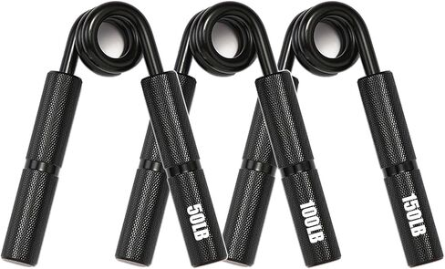 Silver Metal Hand Gripper Set,50LB-400LB 13 Pack No Slip Heavy-Duty Grip Strengthener,Great Wrist & Forearm Hand Exerciser,Home Gym,Hand Grip Strength Trainer in Saudi Arabia