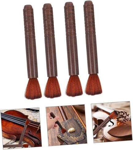 HANABASS 4Pcs Erhu Dust Brush Cleaning Tool for String Instruments Comfortable Grip Durable Bristles Safe for Violin Erhu Maintenance for Music Lovers in Saudi Arabia