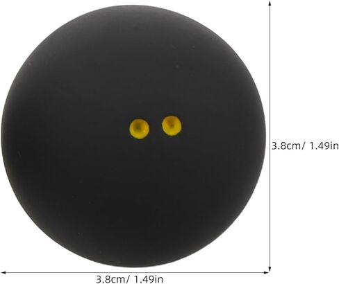 Double Yellow Dot Squash Balls 3pcs 38-40mm High Elastic Rubber Slow Speed Squash Balls for Beginner Competition Training and Sports in Kuwait