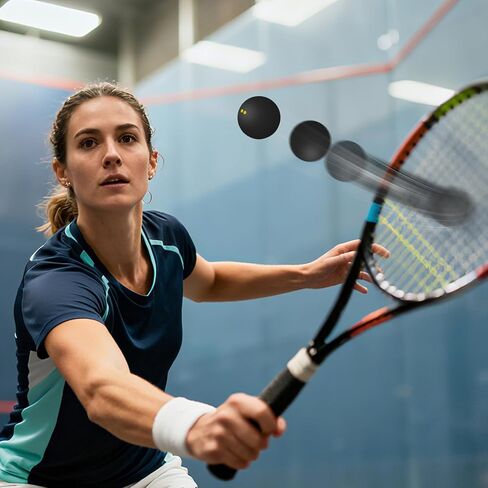 Double Yellow Dot Squash Balls 3pcs 38-40mm High Elastic Rubber Slow Speed Squash Balls for Beginner Competition Training and Sports in Kuwait