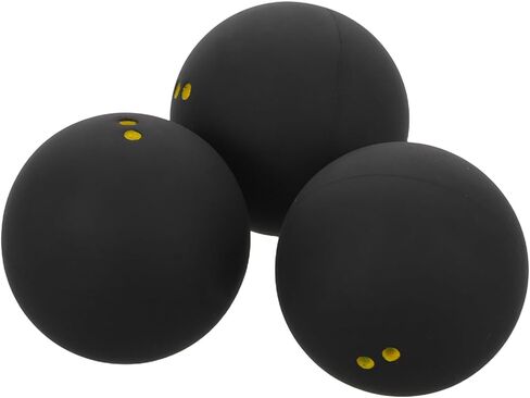 DOITOOL 3pcs Double Yellow Dot Squash Balls for Beginner Training and Competition, High Elastic Rubber, 38-40mm Professional Practice Balls for Indoor Sports in Kuwait
