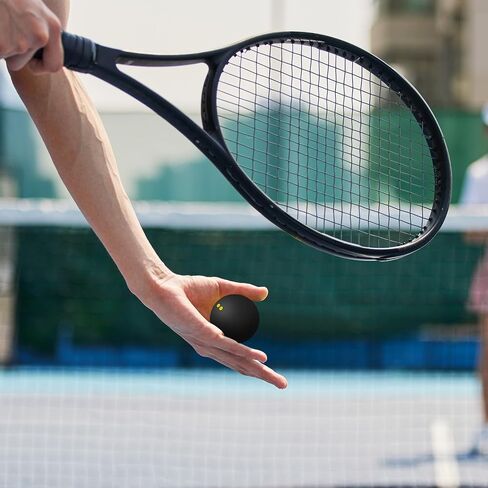 DOITOOL 3pcs Double Yellow Dot Squash Balls for Beginner Training and Competition, High Elastic Rubber, 38-40mm Professional Practice Balls for Indoor Sports in Kuwait