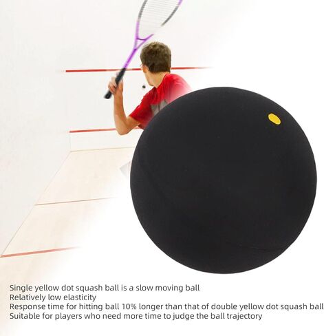 Zunate 3Pcs Squash Ball Combo Set, Includes Single Blue Dot, Single Yellow Dot, and Double Yellow Balls for Training and Practice in Kuwait