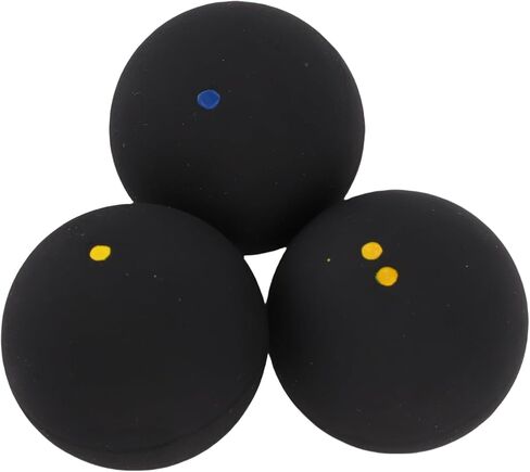 Zunate 3Pcs Squash Ball Combo Set, Includes Single Blue Dot, Single Yellow Dot, and Double Yellow Balls for Training and Practice in Kuwait