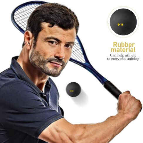 Competition Squash Ball Double Yellow Dot High Elasticity Small Slow Bounce Racket Ball for Training and Beginner Indoor Use in Kuwait