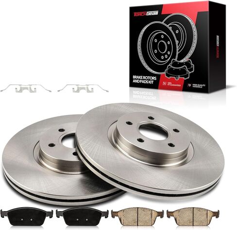 Torchbeam Rear Brake Pads and Rotors Kit - Brake Rotors Ceramic Brake Pads Compatible with Rear for: 2005-2012 Ford F-250 Super Duty, 2009-2012 Ford F-350 Super Duty in Kuwait