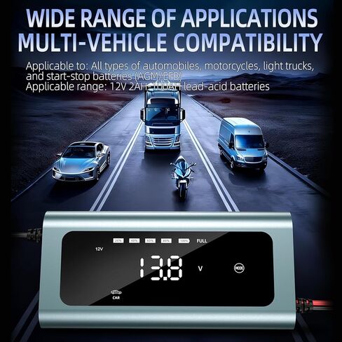 شاحن بطارية السيارة، شاحن بطارية 12 فولت 6 أمبير مع تعويض درجة الحرارة لإزالة الكبريت للسيارة والشاحنات والدراجات النارية وجزازة العشب وبطارية حمض الرصاص البحرية in Kuwait