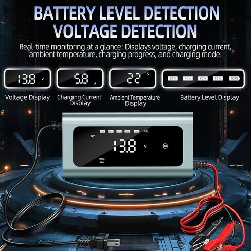 شاحن بطارية السيارة، شاحن بطارية 12 فولت 6 أمبير مع تعويض درجة الحرارة لإزالة الكبريت للسيارة والشاحنات والدراجات النارية وجزازة العشب وبطارية حمض الرصاص البحرية in Kuwait
