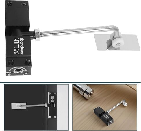 Automatic Door Closer 2pcs Dual Spring Aluminum Alloy Square Sliding Pulley Adjustable Self-Closing Door Closer for Home and Commercial Use in Kuwait