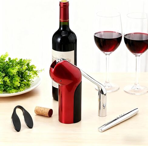 Vertical Corkscrew Wine Opener - One-Pull Smooth extraction with Foil Cutter Instant Lever Corkscrew in Saudi Arabia