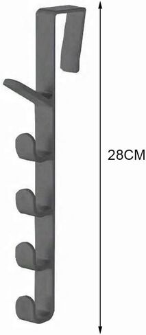 Black Over Door Hanger – Multi-Functional Door Hook Rack for Hanging Clothes, Bags & Towels – Space-Saving Home Organizer in Kuwait