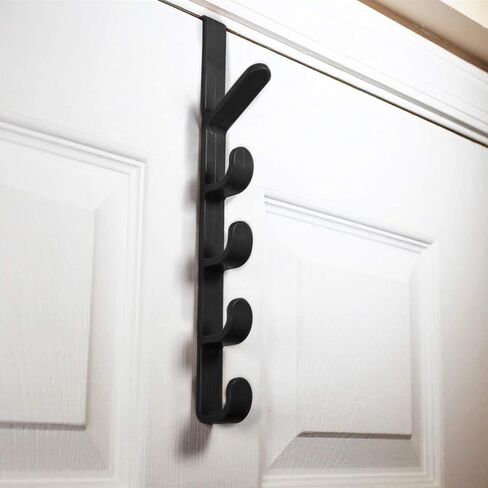 Black Over Door Hanger – Multi-Functional Door Hook Rack for Hanging Clothes, Bags & Towels – Space-Saving Home Organizer in Kuwait