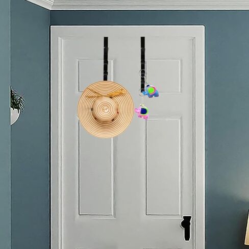 Black Over Door Hanger – Multi-Functional Door Hook Rack for Hanging Clothes, Bags & Towels – Space-Saving Home Organizer in Kuwait