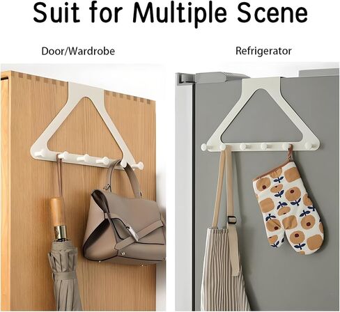 Over The Door Rack for Hanging Clothes, Towel Hooks for Bathroom Over Door Heavy Duty, Over The Door Organizer with Hooks (Milky White) in Saudi Arabia