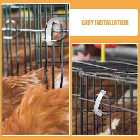 20pcs Steel Chicken Cage Door Latches 45mm Wire Tension Spring Hooks Poultry Breeding Cage Lock Accessories for Chicken Coop in Saudi Arabia