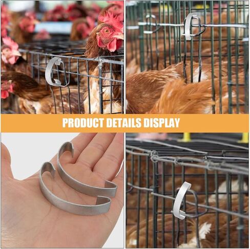 20pcs Steel Chicken Cage Door Latches 45mm Wire Tension Spring Hooks Poultry Breeding Cage Lock Accessories for Chicken Coop in Saudi Arabia