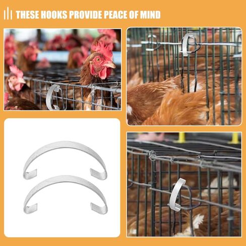 jojofuny 20pcs Steel Chicken Cage Door Latches 45mm Poultry Cage Hooks Metal Snap Hooks for Rabbit Fixing Industrial Hardware in Saudi Arabia