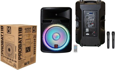 18" PA DJ 4000 Watts Max Power Active Speaker Built-in Battery/Bluetooth/Amplifier/SD/USB/FM Radio in Kuwait