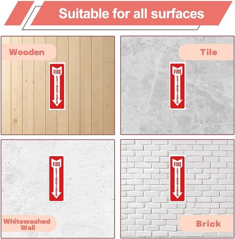 Fire Extinguisher Stickers 4x12 Inch, 5PCS Fire Extinguisher Signs, Fire Extinguisher Sign for with Arrow, for Home, Office, Business - Fits Various wall surfaces in Saudi Arabia