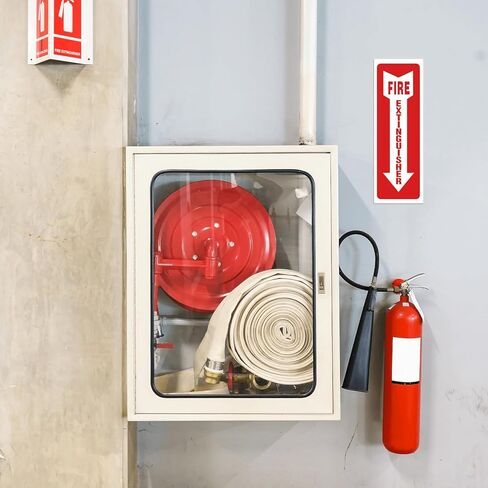Fire Extinguisher Stickers 4x12 Inch, 5PCS Fire Extinguisher Signs, Fire Extinguisher Sign for with Arrow, for Home, Office, Business - Fits Various wall surfaces in Saudi Arabia
