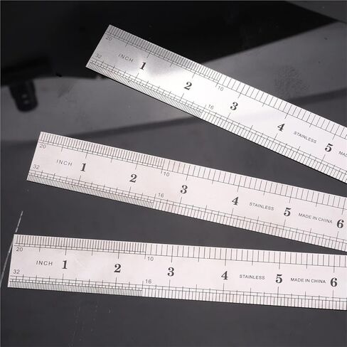 أداة قياس مترية، مسطرة فولاذية من الفولاذ المقاوم للصدأ مستقيمة مزدوجة الجوانب أداة قياس دقيقة متري 50 سم رسم يدوي بمقياس سنتيمتر بوصة in Kuwait