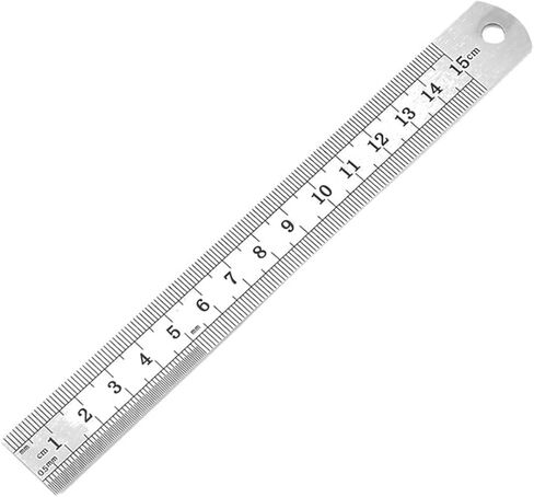 Metric Measuring Tool, Steel Ruler Stainless Metal Straight Precision Double Sided Measuring Tool Scale Metric Accessories 15-40cm(150mm) in Kuwait