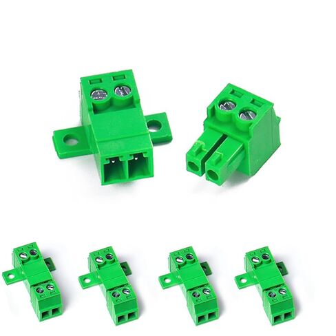5 Set 4 Pin 3.81mm Pitch Panel Mount Screw Terminal Block Connector - Phoenix Type Connector - 8A, 300V, 16-28AWG in Saudi Arabia