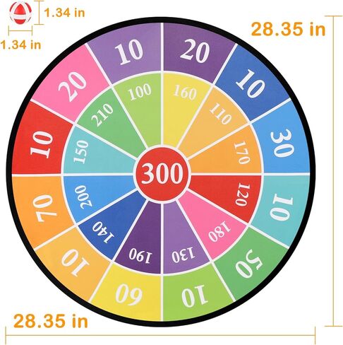 Accmor 29" Large Dart Board for Kids, Kids Dart Board with Sticky Balls, Backyard Outdoor Games Birthday Gifts for 3 4 5 6 7 8 9 10 11 12 Year Old Boys Girls in Kuwait