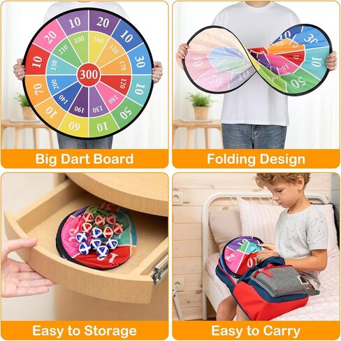 Accmor 29" Large Dart Board for Kids, Kids Dart Board with Sticky Balls, Backyard Outdoor Games Birthday Gifts for 3 4 5 6 7 8 9 10 11 12 Year Old Boys Girls in Kuwait