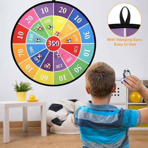 Accmor 29" Large Dart Board for Kids, Kids Dart Board with Sticky Balls, Backyard Outdoor Games Birthday Gifts for 3 4 5 6 7 8 9 10 11 12 Year Old Boys Girls in Kuwait