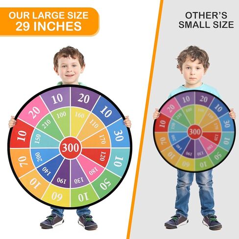 Accmor 29" Large Dart Board for Kids, Kids Dart Board with Sticky Balls, Backyard Outdoor Games Birthday Gifts for 3 4 5 6 7 8 9 10 11 12 Year Old Boys Girls in Kuwait