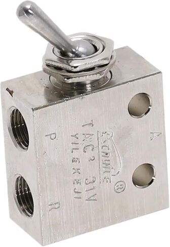 TAC2-31V 1/8" DN6 pneumatic valve, Threaded 2 Position 3 Way Air Pneumatic Knob Control ON OFF Toggle Valve, 1pc in Kuwait