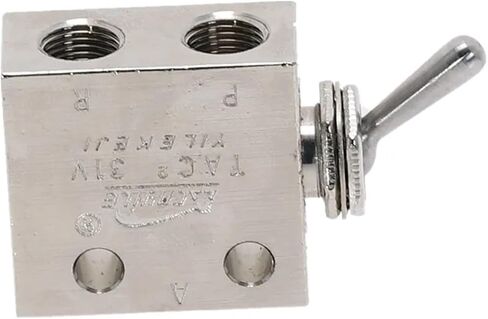 TAC2-31V 1/8" DN6 pneumatic valve, Threaded 2 Position 3 Way Air Pneumatic Knob Control ON OFF Toggle Valve, 1pc in Kuwait