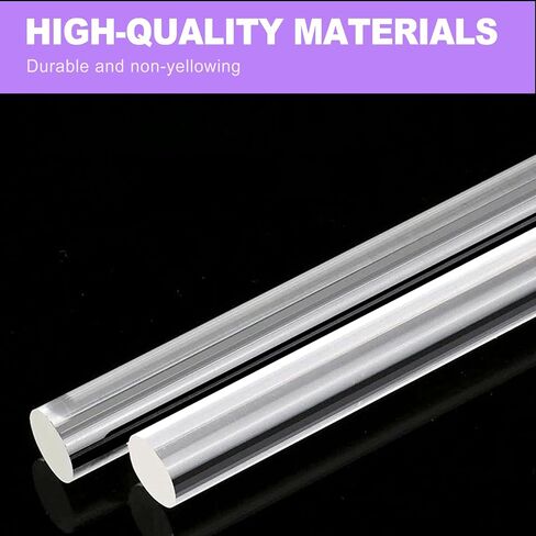 4 Clear Acrylic Rods 6.3 x 0.5 Inch - Acrylic Sticks Plastic Dowels Glass Stirring Rods for DIY Crafts, Plant Stakes, Stirring, Art, School, Home in Saudi Arabia
