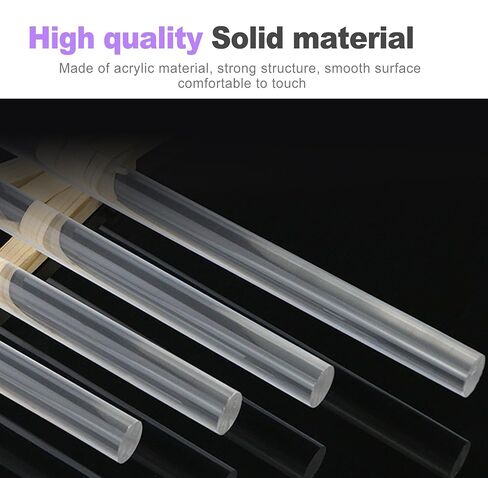 4 Clear Acrylic Rods 6.3 x 0.5 Inch - Acrylic Sticks Plastic Dowels Glass Stirring Rods for DIY Crafts, Plant Stakes, Stirring, Art, School, Home in Saudi Arabia
