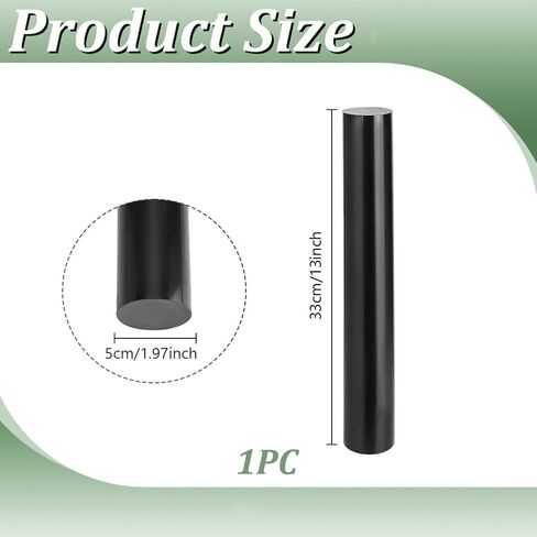 AHANDMAKER 3 Pack HDPE Rod 2 x 13in Plastic Round Rods Dowel Support Components for Parts Manufacturing Mechanical Processing Projects Model Making Decoration, Black in Saudi Arabia
