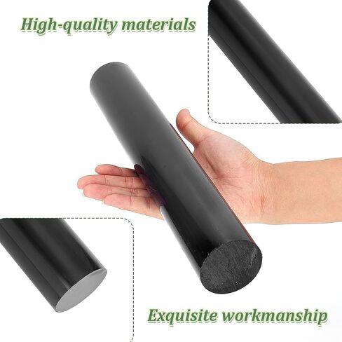 AHANDMAKER 3 Pack HDPE Rod 2 x 13in Plastic Round Rods Dowel Support Components for Parts Manufacturing Mechanical Processing Projects Model Making Decoration, Black in Saudi Arabia