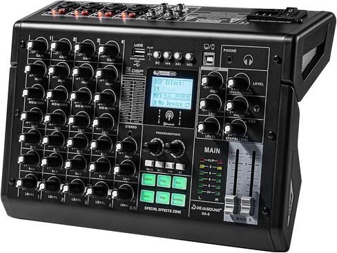 جهاز مزج الصوت الاحترافي - تأثير بطاقة الصوت، واجهة صوتية ذات 6 قنوات، بث صوتي، بث مباشر، تسجيل صوتي، مجموعات دي جي، مقاطع فيديو يوتيوب، ليالي كاريوكي، متوافق مع الميكروفون/الكمبيوتر - DA-6 in Kuwait