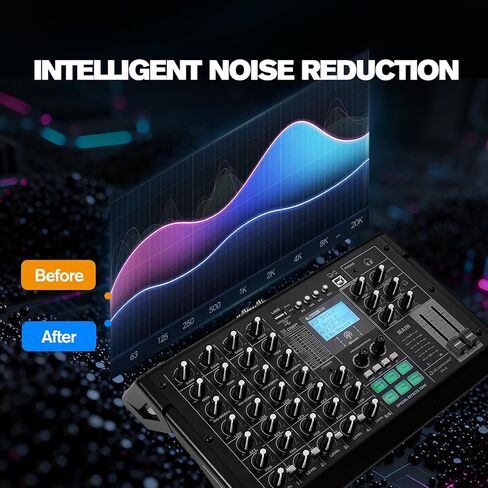 جهاز مزج الصوت الاحترافي - تأثير بطاقة الصوت، واجهة صوتية ذات 6 قنوات، بث صوتي، بث مباشر، تسجيل صوتي، مجموعات دي جي، مقاطع فيديو يوتيوب، ليالي كاريوكي، متوافق مع الميكروفون/الكمبيوتر - DA-6 in Kuwait
