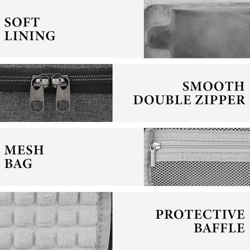 حقيبة حمل ميكروفون Geekria for Creators متوافقة مع حقيبة شحن DJI Mic Mini، حقيبة سفر ذات هيكل صلب للميكروفون، حقيبة سفر محمولة مع تخزين الكابل (رمادي) in Kuwait