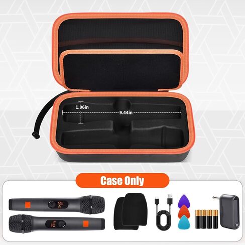casmilee Wireless Microphone Case Compatible with JBL Wireless Two Microphone System & PartyBox Wireless Mic, Handheld Dual Mic Travel Bag for Singing or Karaoke for Receivers (Box Only) (Black) in Saudi Arabia