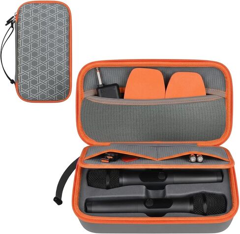 casmilee Wireless Microphone Case Compatible with JBL Wireless Two Microphone System & PartyBox Wireless Mic, Handheld Dual Mic Travel Bag for Singing or Karaoke for Receivers (Box Only) (Black) in Saudi Arabia