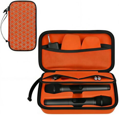 casmilee Wireless Microphone Case Compatible with JBL Wireless Two Microphone System & PartyBox Wireless Mic, Handheld Dual Mic Travel Bag for Singing or Karaoke for Receivers (Box Only) (Black) in Saudi Arabia