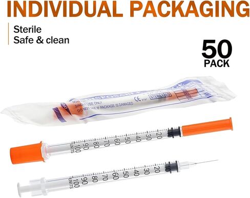 1ml 30G 5/16inch (8mm) with Cap Individually Sealed Packaging 50Pack in Kuwait