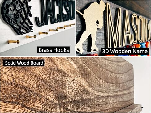 Personalized Medal Holder And Trophy Shelf With 3D Name,Custom Wooden Medal Hanger Display For Awards or Ribbons,Trophy Display Shelf,Medals Awards Rack For Wall in Saudi Arabia