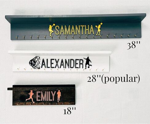Personalized Medal Holder And Trophy Shelf With 3D Name,Custom Wooden Medal Hanger Display For Awards or Ribbons,Trophy Display Shelf,Medals Awards Rack For Wall in Saudi Arabia