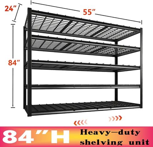 Garage Shelving, Heavy Duty Storage Shelves Metal Shelf Unit Adjustable Industrial Storage Racks for Shop,Warehouse,Basement (5T 84 * 55 * 24, 5) in Kuwait